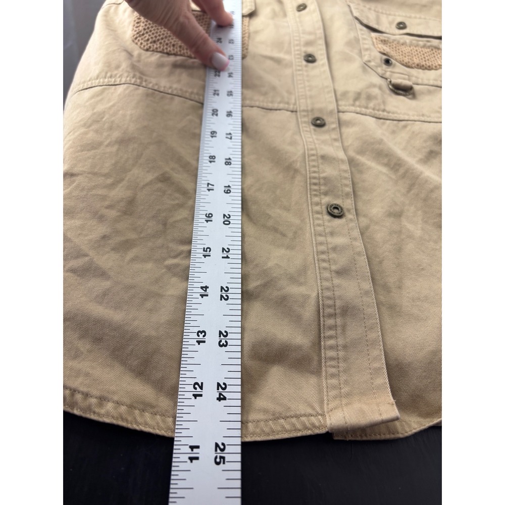 Lauren Ralph Lauren LRL VTG Sleeveless Top Tan Button Down Safari Vest Utility L - Picture 11 of 11
